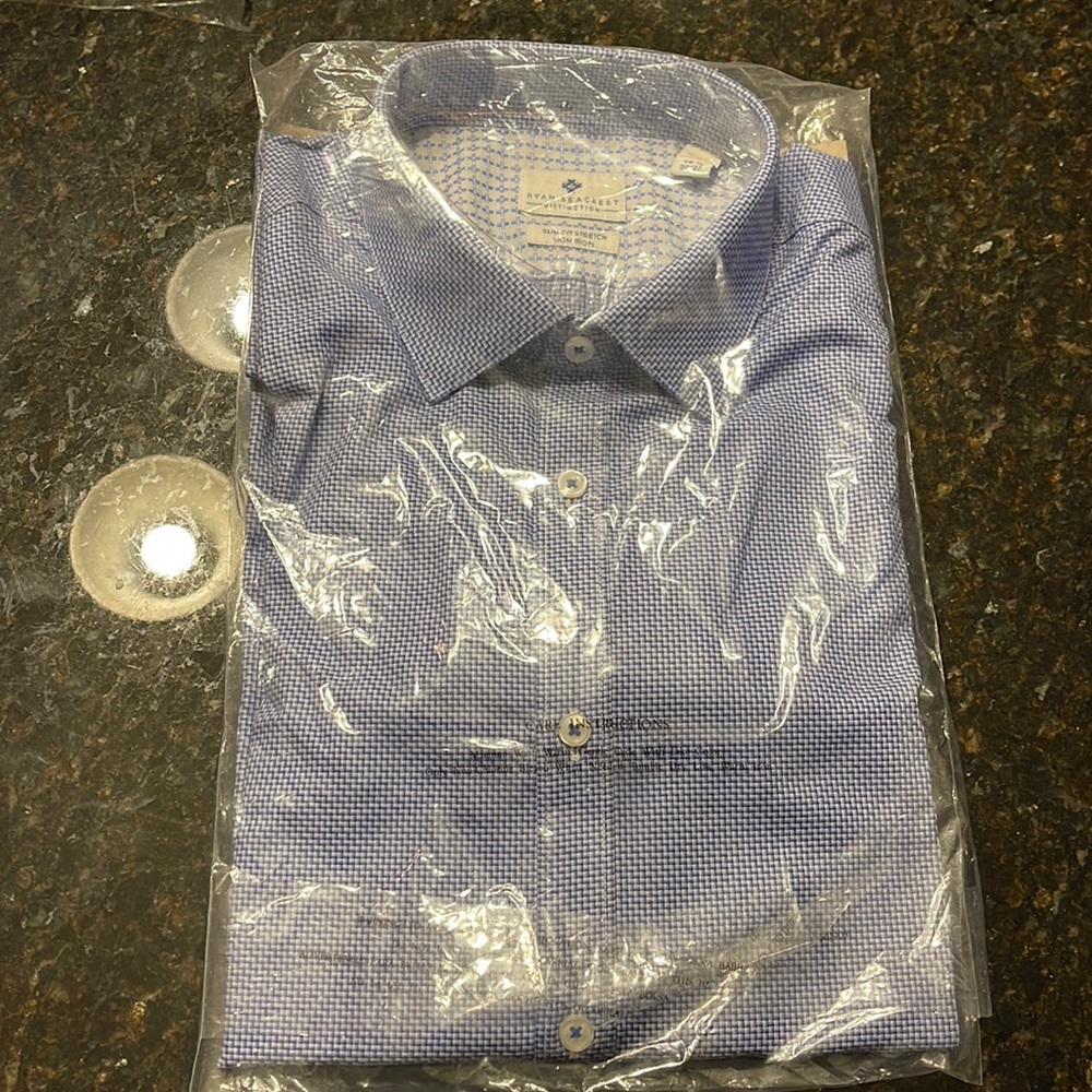 NWT Ryan Seacrest Slim Fit Button Down size 16 1/2 36/37